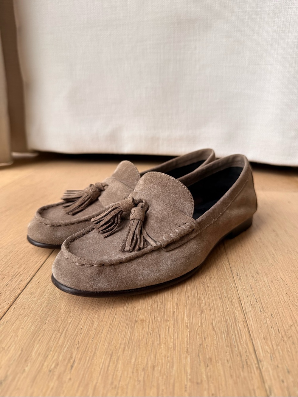 Veronica Beard Suede Penny Tassel Loafers